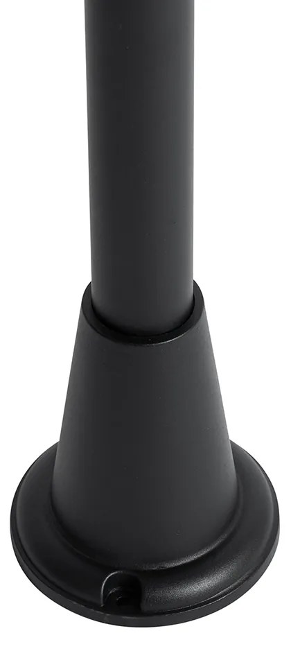 Lampă de podea de exterior neagră cu sticlă canelată 100 cm IP44 - Charlois Ribbed