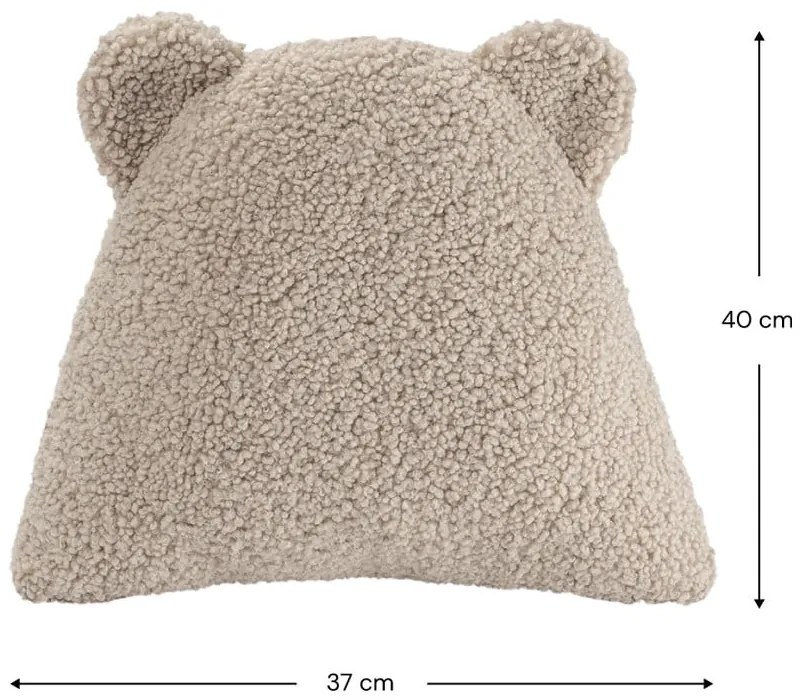 Pernă decorativă pentru copii maro deschis cu tapițerie din țesătură bouclé Bear – Wigiwama