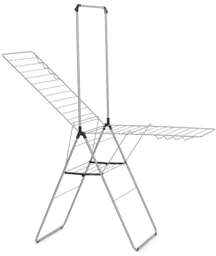 Uscător de rufe Brabantia Hangon, 25m, tijă suplimentară, Gri metalic 1004172