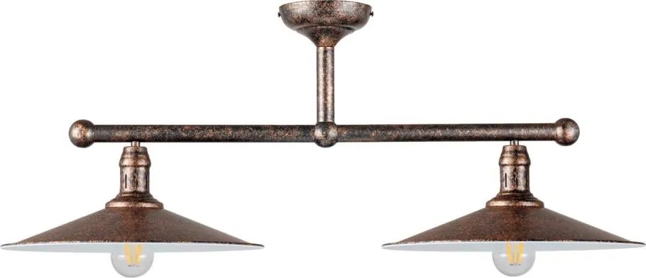 BRILAGI - Lampă suspendată pe tijă FORGE 2xE27/60W/230V cupru/patină