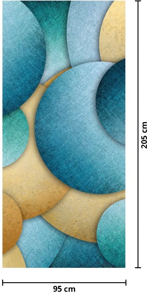 Fototapet pentru ușă - Abstract cercuri (95x205cm)