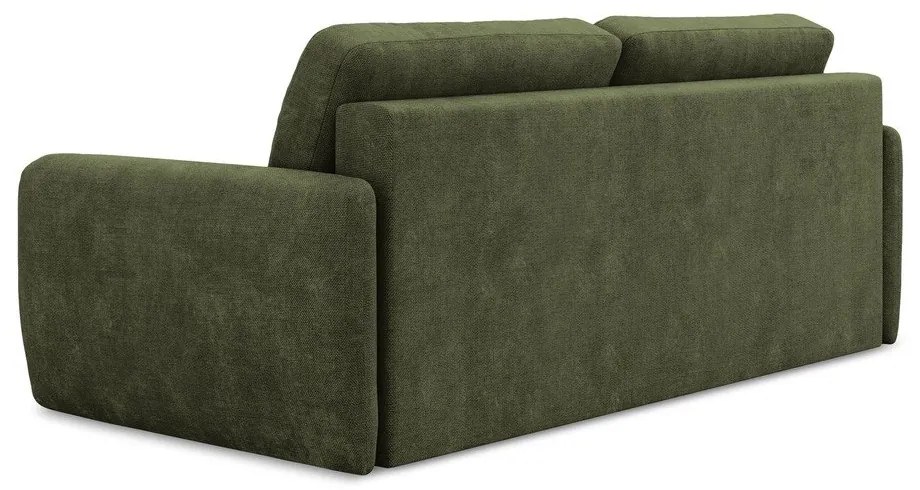 Canapea verde extensibilă/cu spațiu de depozitare cu tapițerie din chenille 218 cm Lilo – Makamii