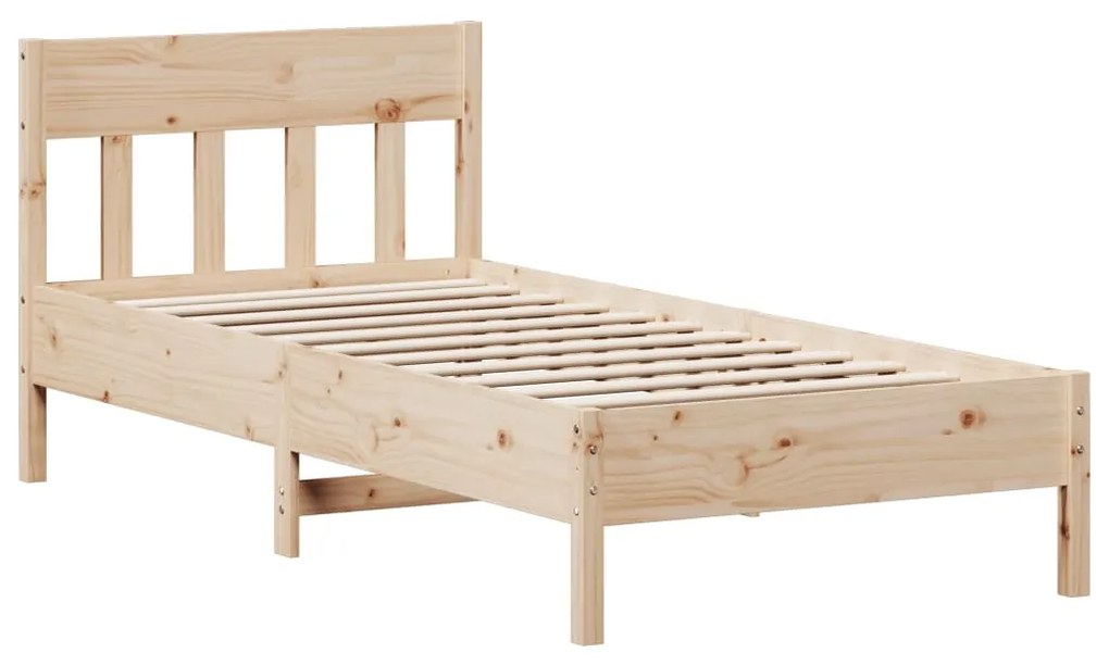 842654 vidaXL Cadru de pat cu tăblie, 100x200 cm, lemn masiv de pin
