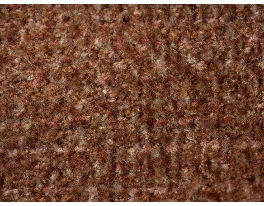 Pat matrimonial teracotă tapițat cu somieră 180x200 cm Makana – Makamii