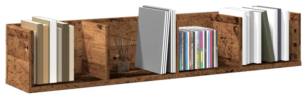 vidaXL Raft de perete CD-uri, lemn vechi, 100x18x18 cm, lemn prelucrat