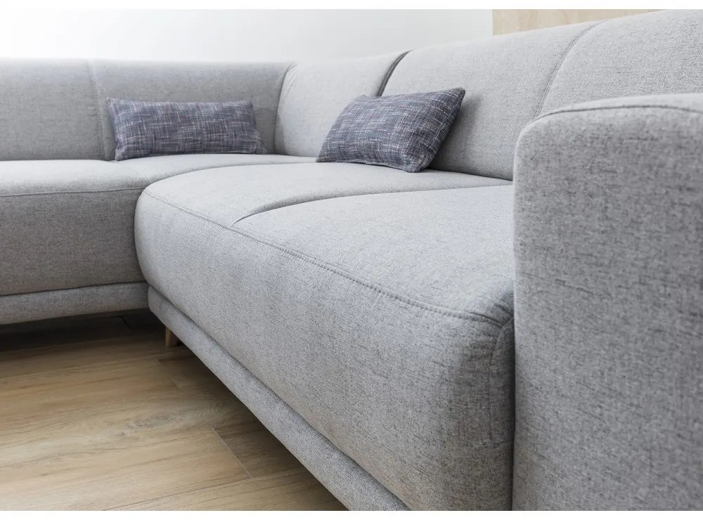 Colțar gri deschis extensibil/cu spațiu de depozitare (cu colț pe partea stângă/în formă de ”L”) Classy Sophie – Miuform