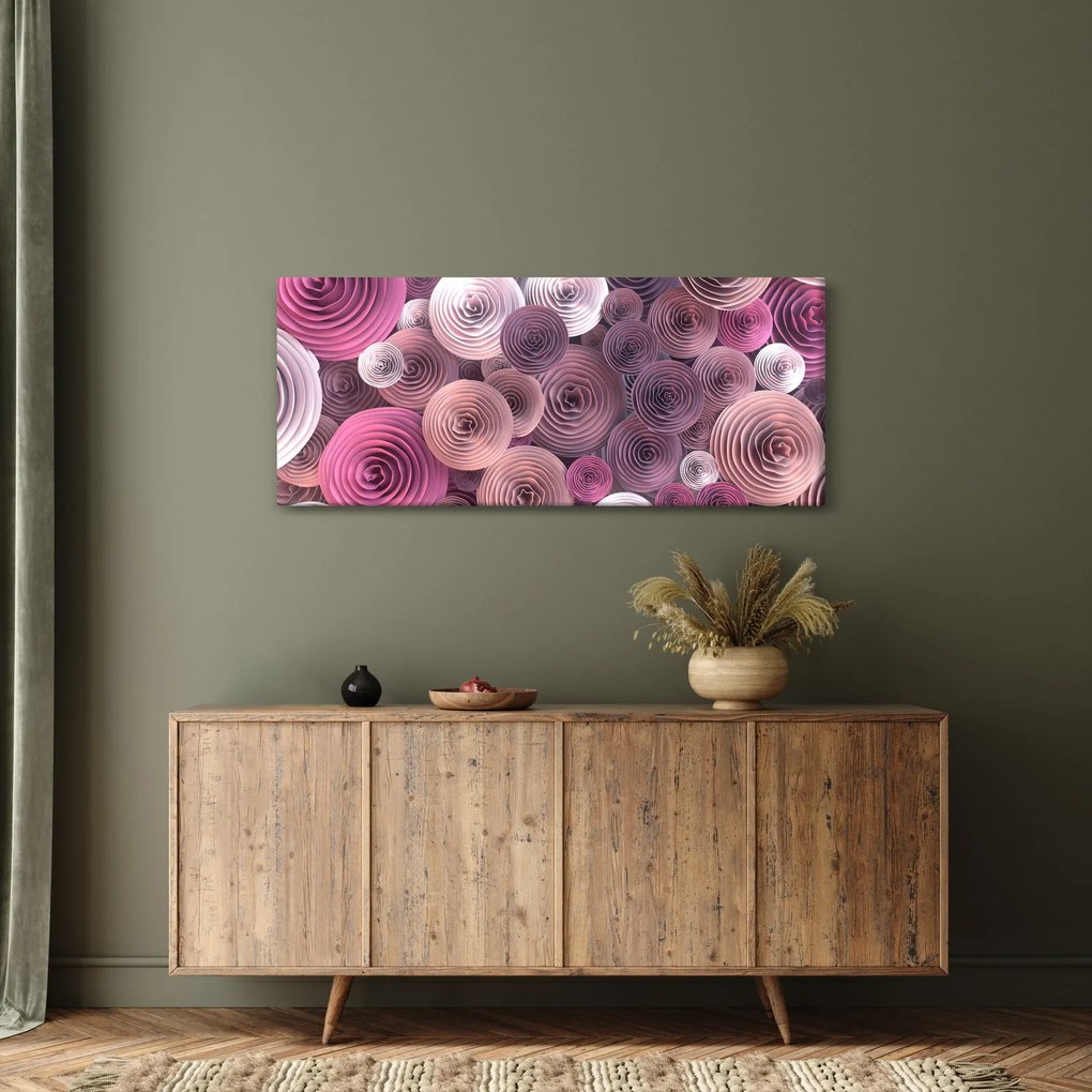 Tablou abstract a florii de trandafir (120x50 cm)