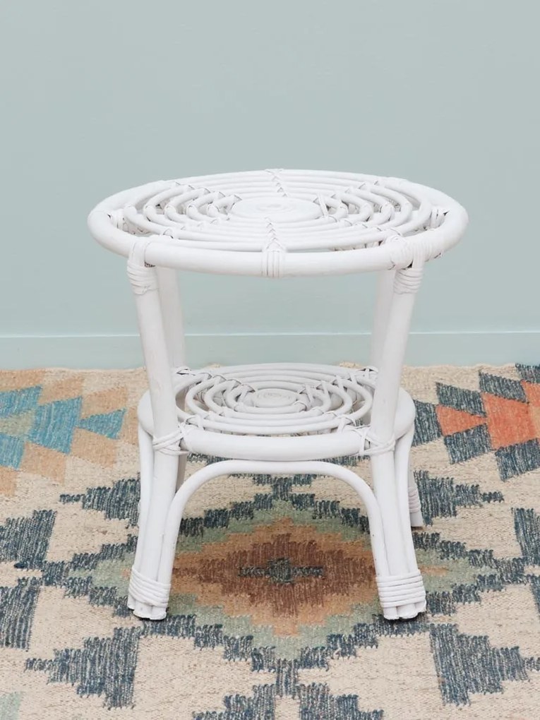 Masuta laterala, din rattan, white Passoa