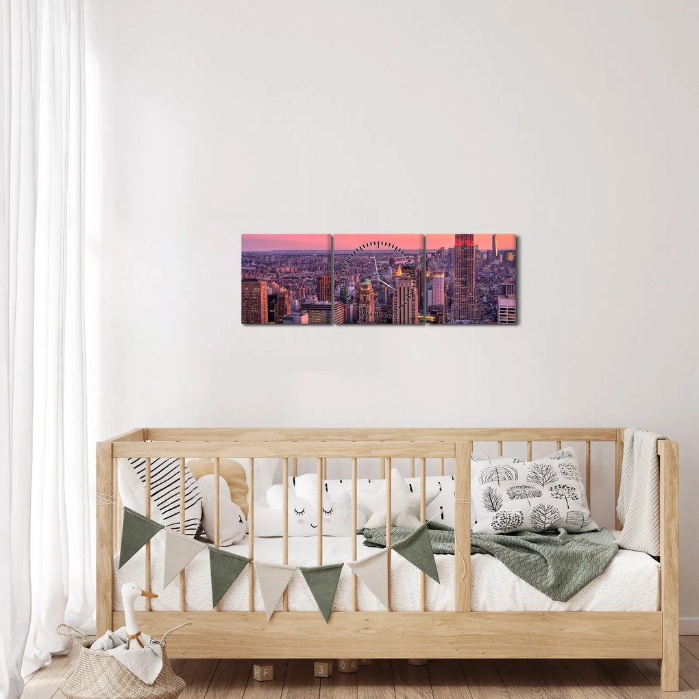 Tablou - New York (cu ceas) (90x30 cm)