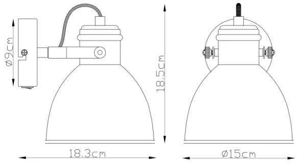 Globo 54018-1 - Aplică perete spot WIHO 1xE27/40W/230V