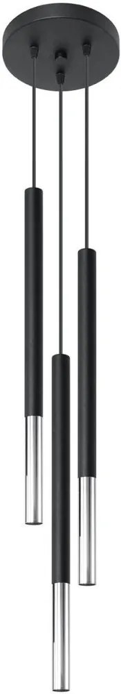 Sollux Lighting Mozaica lampă suspendată 3x40 W negru-crom SL.0887