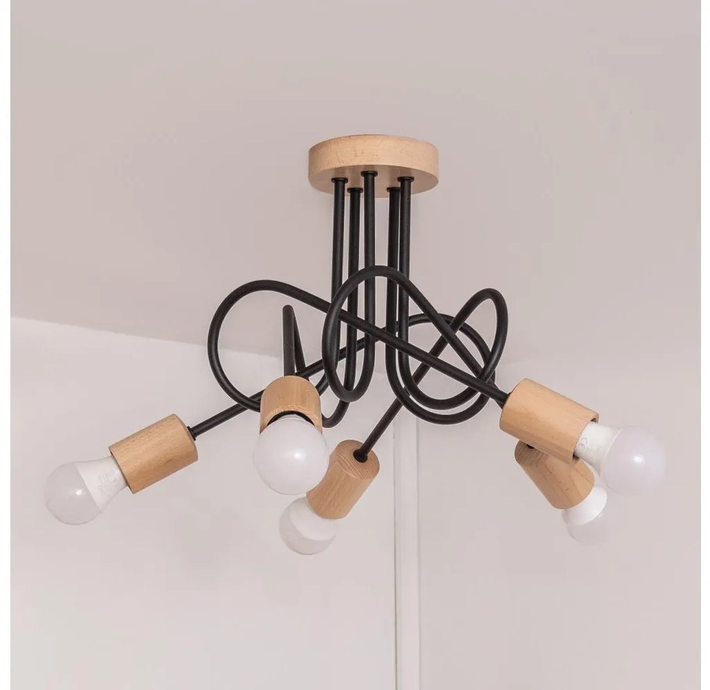 Lustră aplicată OXFORD 5xE27/15W/230V pin/negru