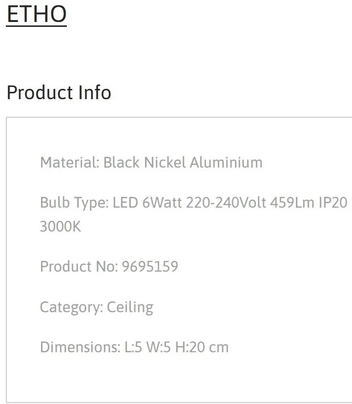 Spot LED aplicat design modern ETHO nickel, NVL-9695159