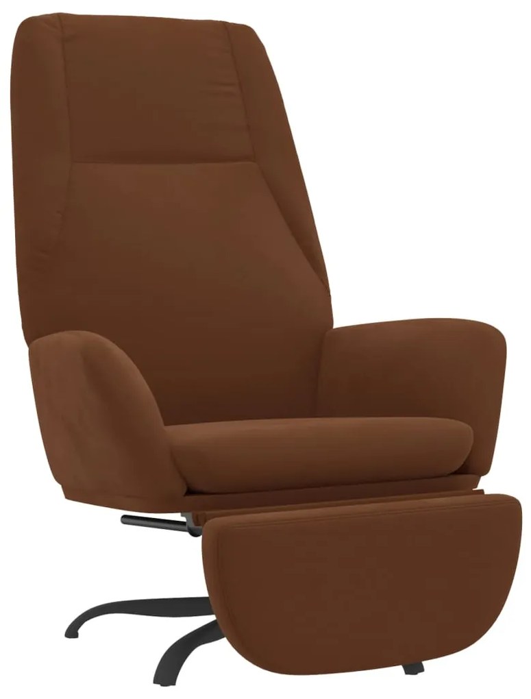 3097865 vidaXL Scaun de relaxare cu taburet, maro, microfibră