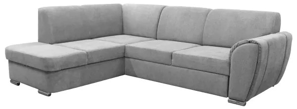 Colțar extensibil în L SERPA, stânga, gri, cu spațiu de depozitare