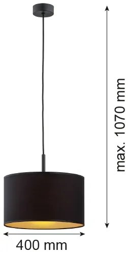 Lustră pe cablu Argon 4341 KARIN 1xE27/15W/230V negru/auriu