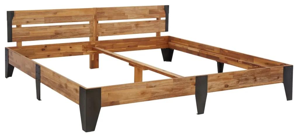 325293 vidaXL Cadru de pat, 180 x 200 cm, lemn masiv acacia cu finisaj periat
