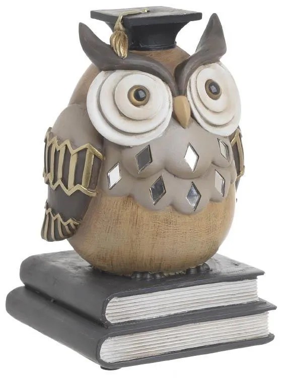 Figurina Bufnita decor din rasina 10 x 16 cm