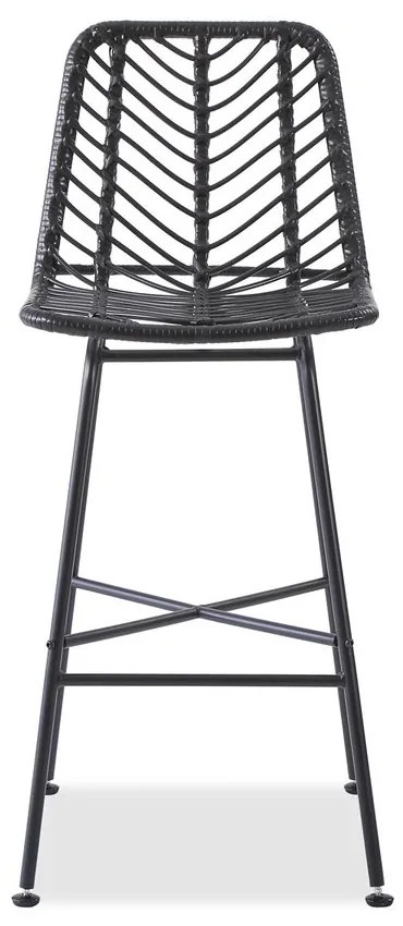 Scaun de bar din ratan negru ESPO 97