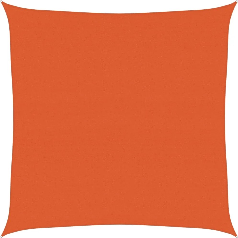 vidaXL Pânză parasolar, portocaliu, pătrat, 6x6 m, HDPE, 160 g/m²