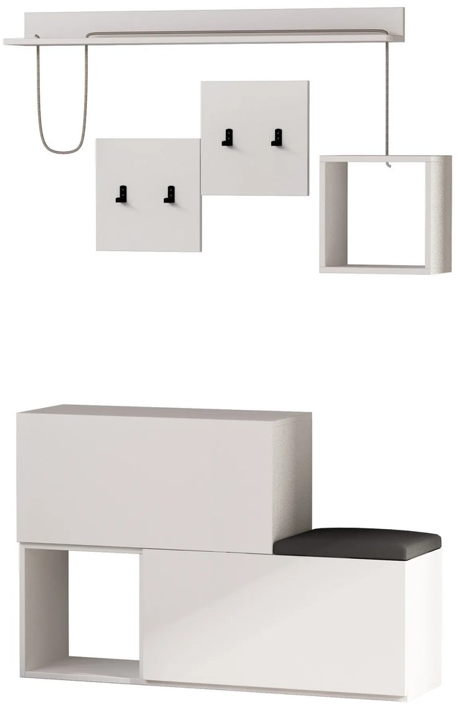 Set mobilier pentru hol Horton (Alb). 1071789