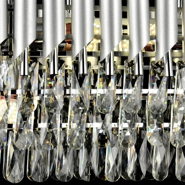 Brilagi - Lustră suspendată cu lanț ECLIPSE, 10 x E14 / 10 W / 230 V, 78 x 28 cm, argintie