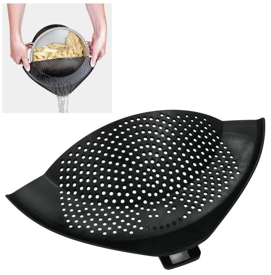 Strecurătoare de paste pentru oală Metaltex Clip On, 28 x 13 cm