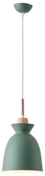 Lustră pe cablu 1xE27/15W/230V verde pr. 19,5 cm