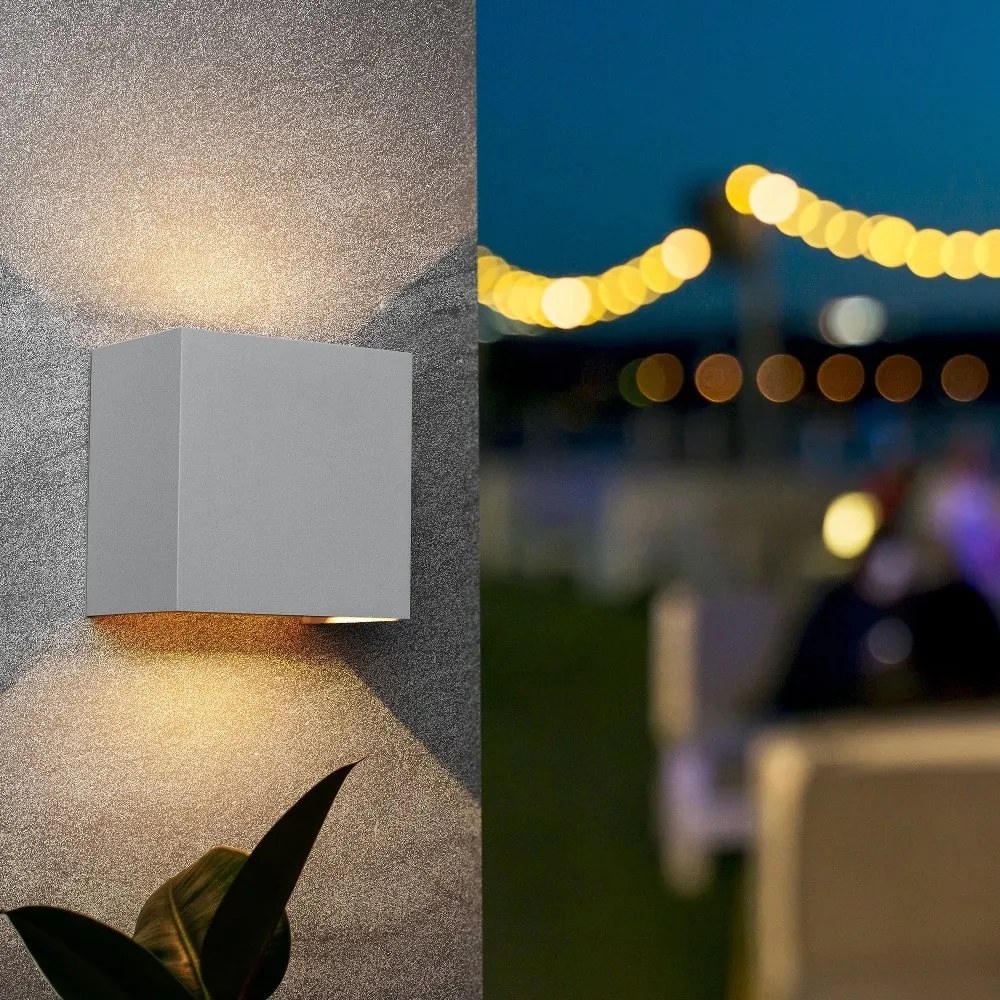 Aplica LED de perete iluminat exterior ambiental IP65 DAVOS XL alba