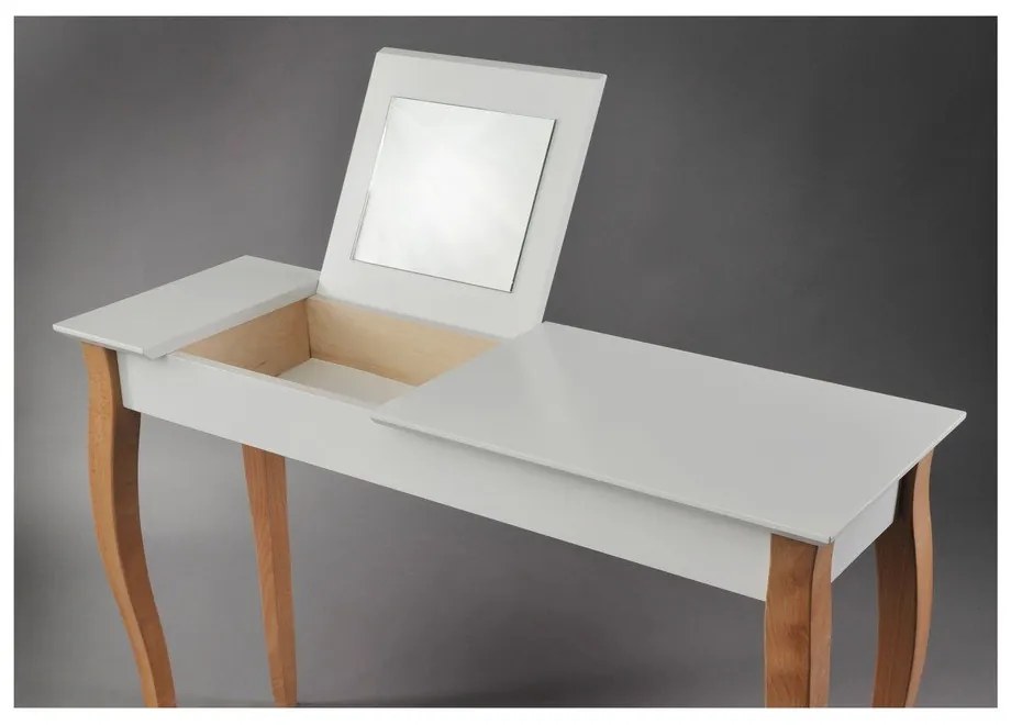 Masă de toaletă cu oglindă Ragaba Dressing Table, lungime 105 cm, alb