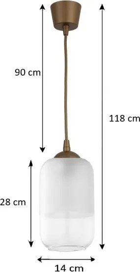 Brilagi - Pendul LED pe cablu RETRO GLASS 1xE27/60W/230V diam. 14 cm maro/alb
