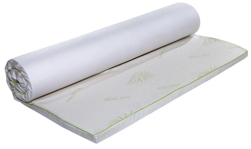 Topper saltea Aloe Vera Therapy Memory Arctic Gel 7 zone de confort, Green Future, 80x200 cm