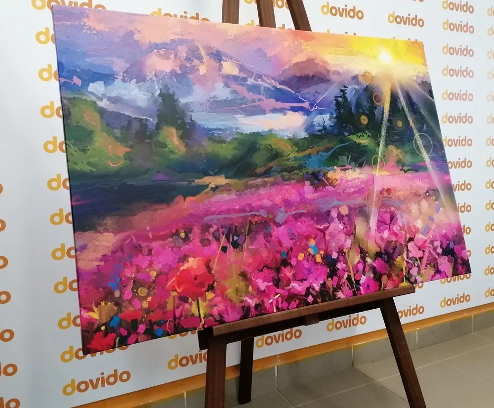 Tablou pictură în ulei peisajul colorat