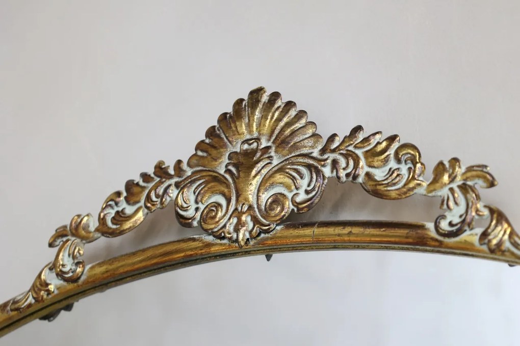 Oglindă de perete cu ramă decorativă, aspect vintage, H90/L80/W3.5 cm