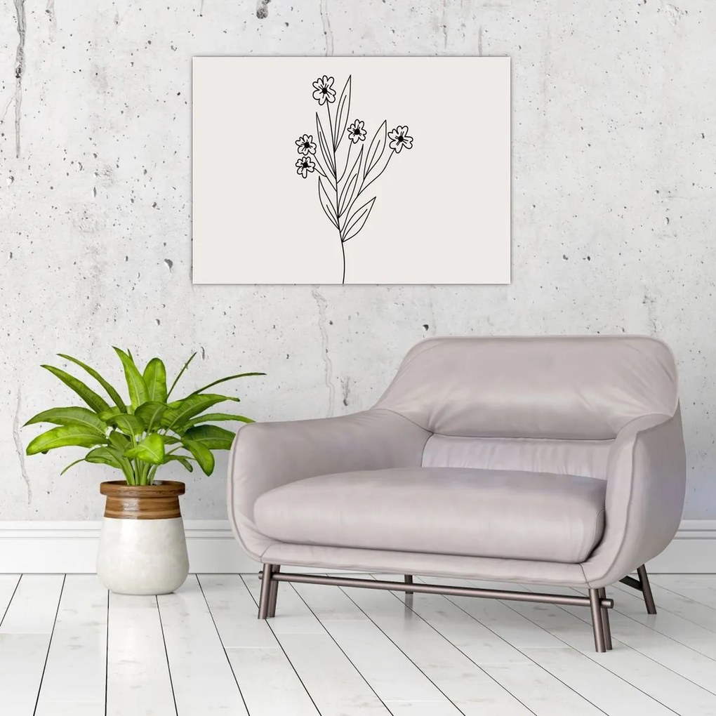 Tablou pe sticlă - Floare de pajiște N⁰1 (70x50 cm)