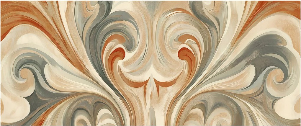 Tablou - Vârtejuri în culori pământii (120x50 cm)
