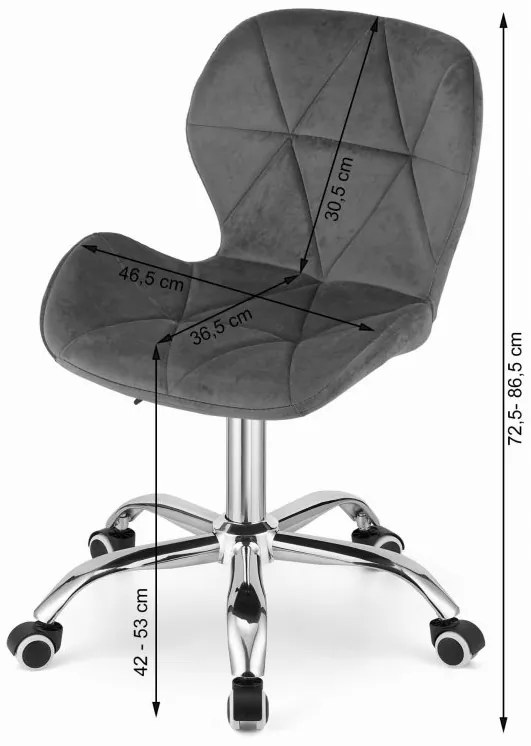 Set pentru birou – birou pliabil ZARIMO 80×40 cm negru + scaun de birou AVOLA VELVET gri
