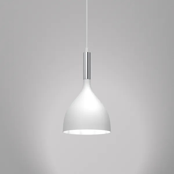 Lustră pe cablu NOAK 1xE27/60W/230V albă/crom lucios