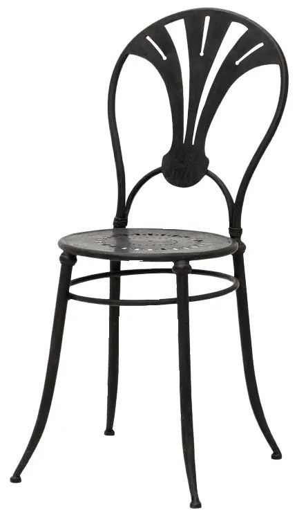Scaun exterior negru, din metal, Otta