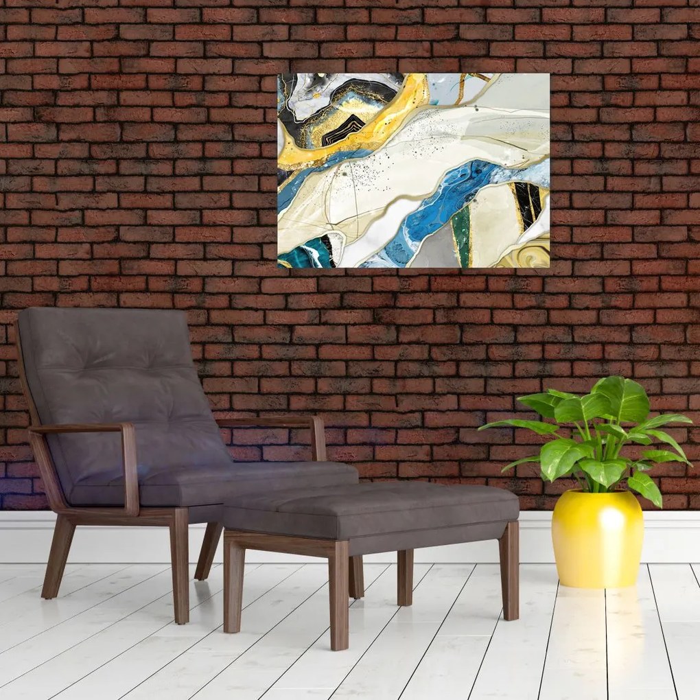 Tablou pe sticlă - Marmură colorată (70x50 cm)