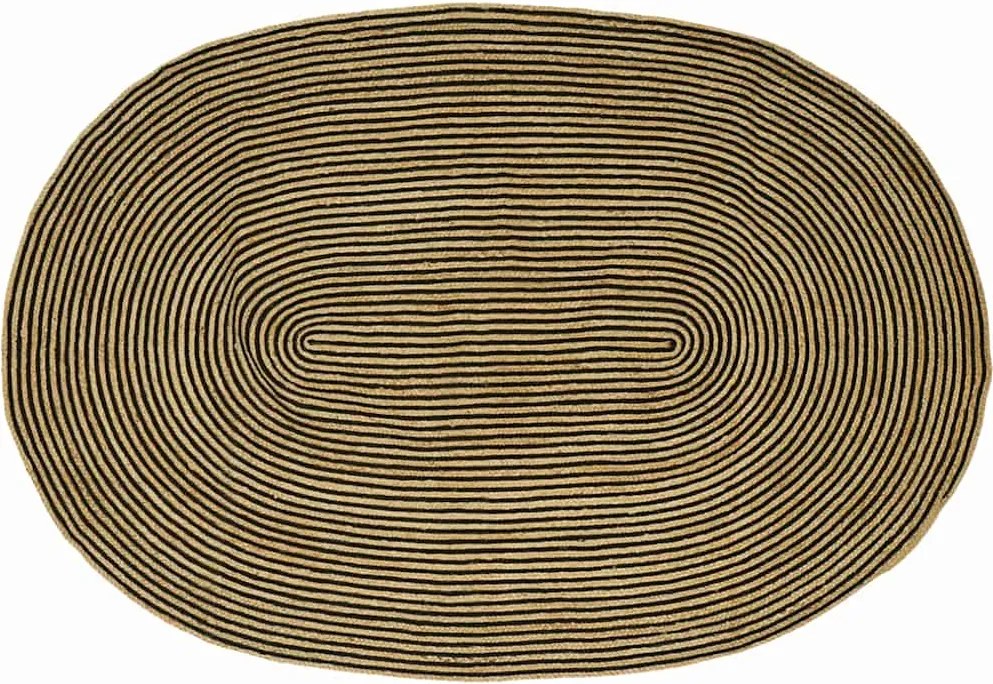 vidaXL Covor Natural și Negru 152 x 245 cm Iută