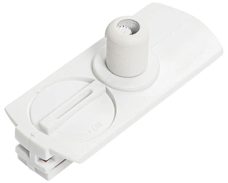 Lampă suspendată de design albă, incl. adaptor de șină monofazat - Iconic Tubo