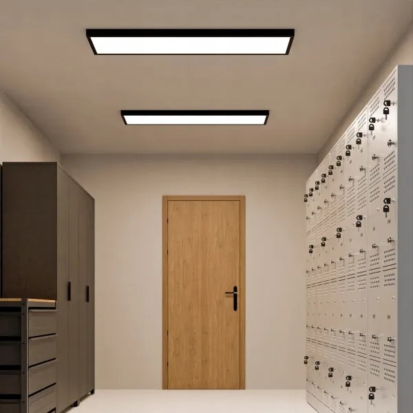 Panou LED aplicat 60W/230V 30x120 cm negru