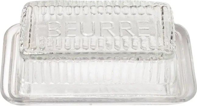 Untiera din sticla, cu capac, H6cm Beurre
