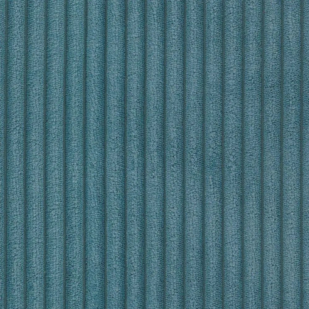 Fotoliu cu taburet turcoaz cu tapițerie din catifea reiată Niko – Ropez