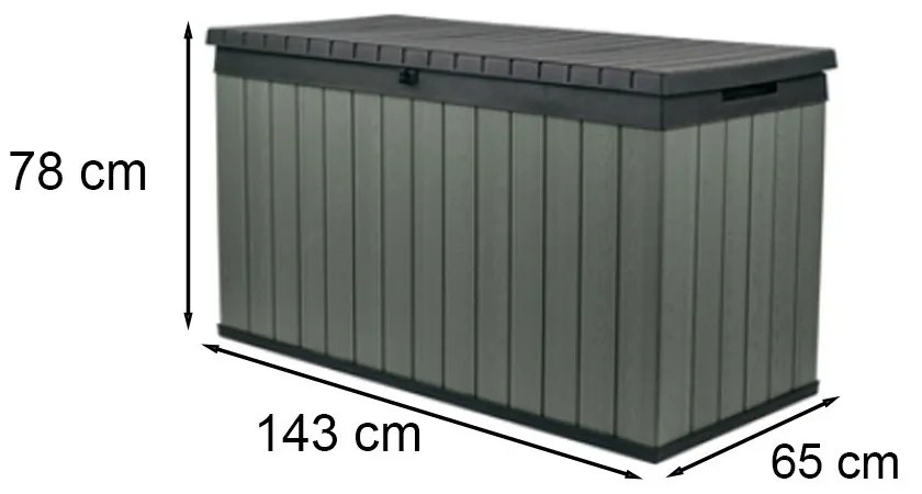 Cutie de depozitare Darwin pentru grădină cu separator 570L verde