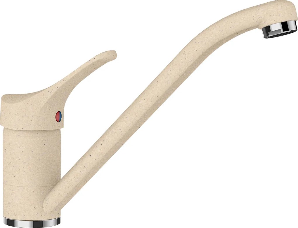 Baterie bucatarie Schock Leva Cristalite Moonstone, aspect granit, cartus ceramic, bej