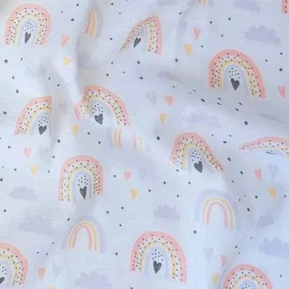 Scutece textile 5 bucăți: Curcubeu și inimioare