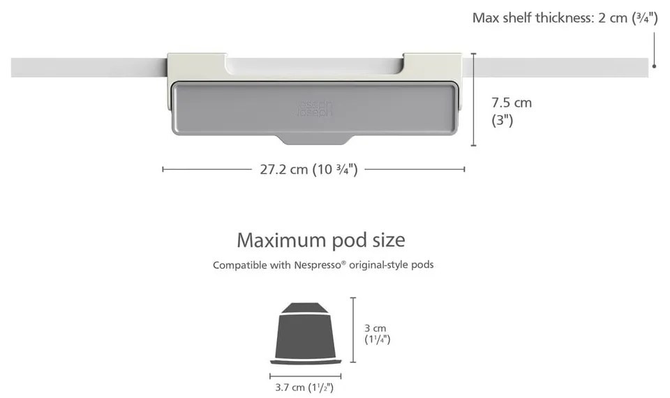 Suport pentru capsule de cafea gri CupboardStore – Joseph Joseph