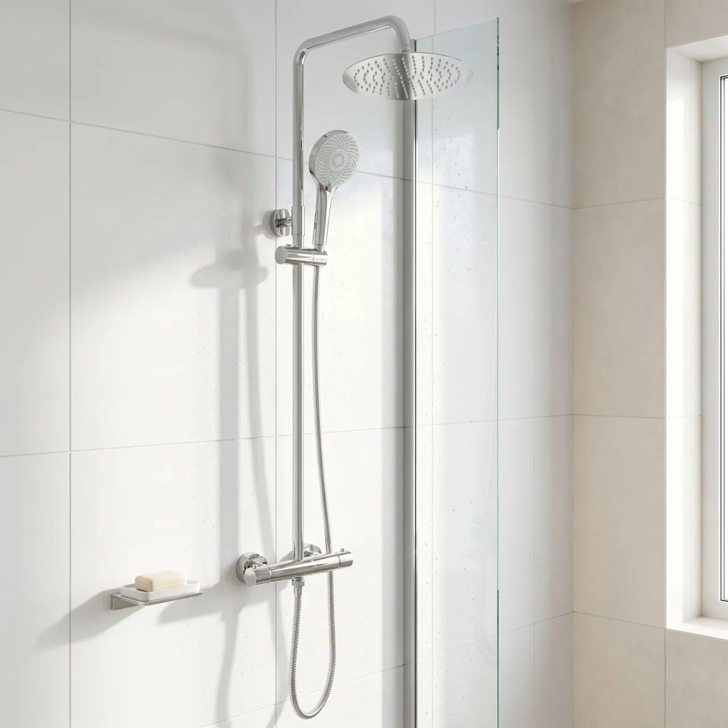 Set de duș fără pipă cu termostat Rea Lungo Chrome
